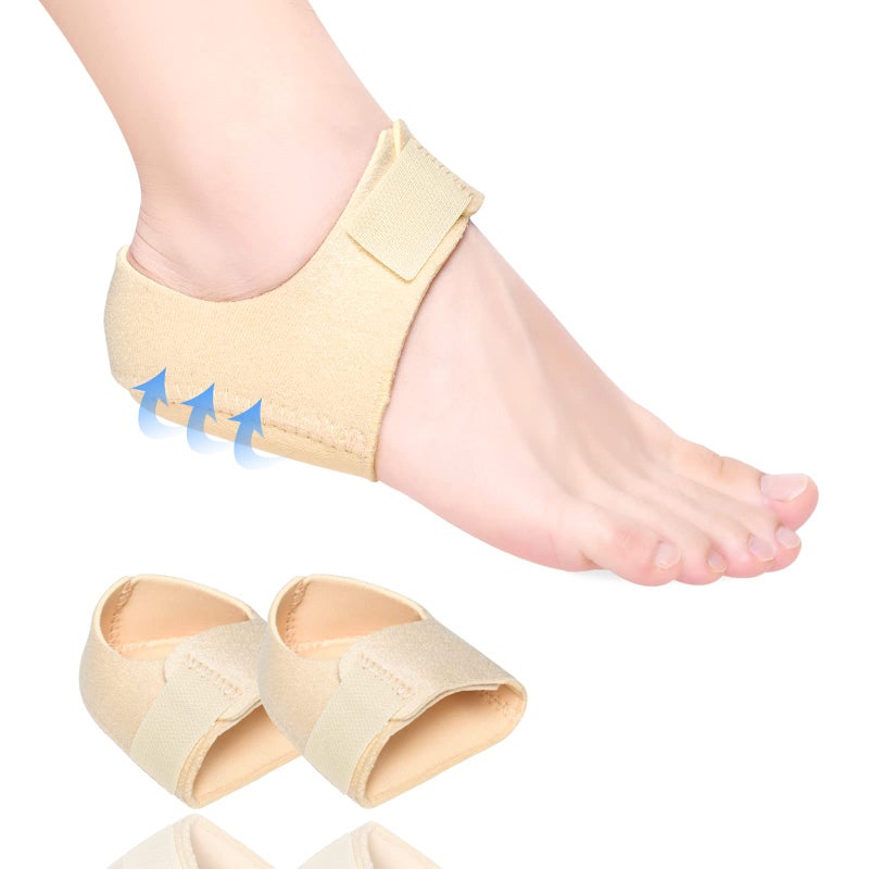 JUMPOW Heel Protectors  Gel Heel Cups for Heel Pain  Heel Cushion Support  Relief for Plantar Fasciitis  Achilles Tendinitis  Bone Spur  Cracked Heels  Adjustable & Breathable  Heel Pads for Men Women - Image 1